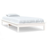 820527 Bed Frame without Mattress White 90x200 cm Solid Wood