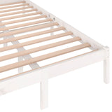 Bed Frame without Mattress Solid Wood Pine 120x200cm White 810426