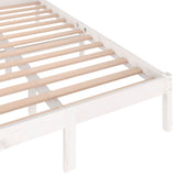 Bed Frame without Mattress Solid Wood Pine 120x200cm White 810426