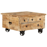 Coffee Table Rough Mango Wood 70x70x40 cm 243979