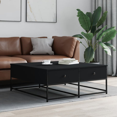 ZNTS Coffee Table Black 100x99x40 cm Engineered Wood 835294