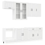 Kitchen Unit LUCCA 8 pcs High Gloss White Engineered Wood 3438147