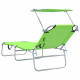 Sun Lounger Folding 2 pcs Green 58 x 188 x 77cm Polyester 42003064