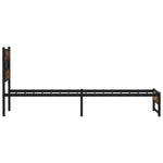 ZNTS Metal Bed Frame without Mattress Smoked Oak 100x190 cm 4017212