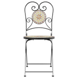 Bistro Chairs Foldable 2 pcs Terracotta and White Ceramic 4003407
