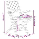 Folding Garden Chair Set of 2 Teak Solid teak wood 362760
