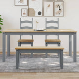 Dining Table PANAMA Grey 180x90x75 cm Solid Wood Pine 4005709