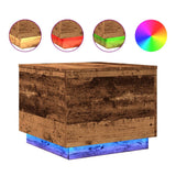 Coffee Table with LED Lights Old Wood 50x50x40 cm 857720