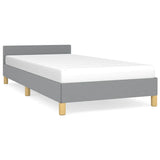 Bed Frame without Mattress Light Grey Twin Fabric 347447