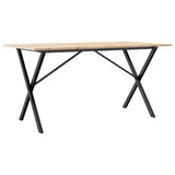 Dining Table X-Frame 140x80x75 cm Solid Wood Pine and Steel 3282698