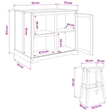 Kitchen Island Set 3 pcs White and Honey Wax Solid-Pine 3425397