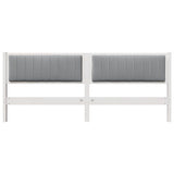 Upholstered Headboard White 200 cm Solid Pine Wood 879048