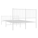 Metal Bed Frame without Mattress with Footboard White 120x190cm 350946