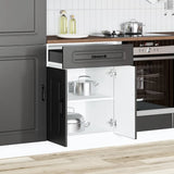 Kitchen Base Cabinet Kalmar Black Engineered Wood 853488