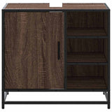Bathroom Sink Cabinet Brown Oak 65x33x60 cm Engineered Wood 849288