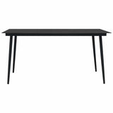 Dining Set Black Powder-Coated Steel Large Durable Dining Set 3060259