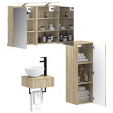 Bathroom Cabinet Set 4 pcs Sonoma Oak Engineered Wood 3407369