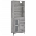 Highboard Grey Sonoma 69.5x34x180 cm Engineered Wood 3189523