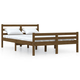 Bed Frame without Mattress Honey Brown Solid Wood 140x190 cm 814802