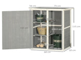 Wooden Small Shed, Garden Storage Shed with Shelves and Bolt Latch, 75L x 56W x115H cm, Grey T3398P318692