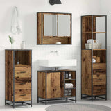 Bathroom Furniture Set with Door 4 pcs Old Wood Engineered Wood 3402542