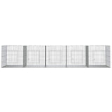 5-Panel Rabbit Cage 273x79x54 cm Galvanised Iron 171571