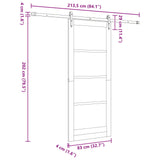 Sliding Door ORKDAL White 83 x 202 cm Solid Pine Wood 3445605