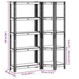 2 Piece 5-Layer Shelves Set Blue Steel&Engineered Wood 3307619