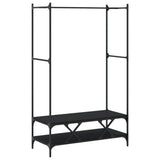 Clothes Rack with Shelves Black Engineered Wood 834200