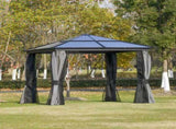 3 x 3 Hardtop Canopy with Polycarbonate Roof, Aluminium Frame, Permanent Pavilion Garden T3398P320050