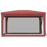 Party Tent with 4 Mesh Sidewalls Red 3x4 m HDPE 319235