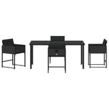 Garden Dining Set 5 pcs Black Poly Rattan 3380719