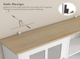 Freestanding Kitchen Cupboard, Storage Cabinet with Doors and Adjustable Shelves, Counter Top, Grid T3398P378041