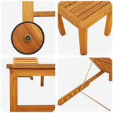 Sun Lounger Reclining Brown 53 x 202 x 89cm Solid Acacia wood 4108107