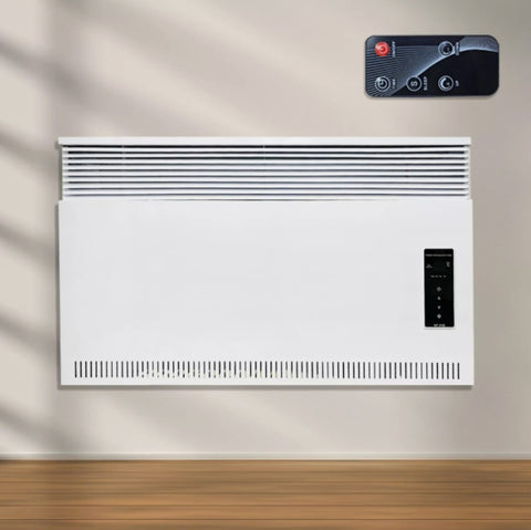 ZNTS NEW 1200W White Glass Free Standing/Wall Mounted Electric Panel Convector Heater 11096439