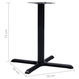 Bistro Table Leg Black 76x76x72 cm Cast Iron 325431