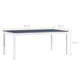 Dining Table White and Grey 180x90x73 cm Pinewood 283406