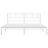 Metal Bed Frame without Mattress with Headboard White 193x203cm 372234