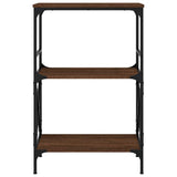 Bookcase 3-Tier Brown Oak 59x35x90.5 cm Engineered Wood 837616