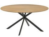 Dining Table for 4, 120 cm Industrial Kitchen Table with Wood Effect Tabletop and Steel Legs, Oak T3398P549937