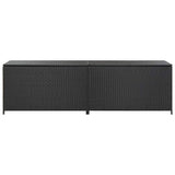 Storage Chest Black Poly Rattan, Powder-Coated Steel Large 46474