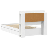 Bed Frame with Storage White 90 x 200 cm Engineered Wood 3433641
