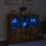 Sideboards with LED Lights 3 pcs Smoked Oak Engineered Wood 3209104