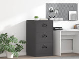 File Cabinet Black 45.5 x 42 x 106.5 cm Cold-Rolled Steel 891616