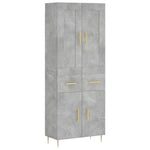 Highboard Concrete Grey 69.5x34x180 cm Engineered Wood 3199869