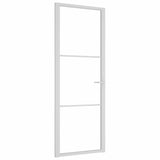 Interior Door 76x201.5 cm White ESG Glass and Aluminium 350568