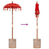 Balinese Parasol with Base Red 95 x 95 x 260 cm 3356913