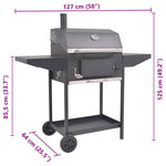 BBQ Charcoal Smoker with Bottom Shelf Black 43048