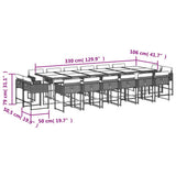 17 Piece Garden Dining Set with Cushions Beige Poly Rattan 3211426
