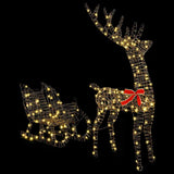 Reindeer Pull Sleigh Warm white 70 x 26 x 129 cm Rattan 42019081